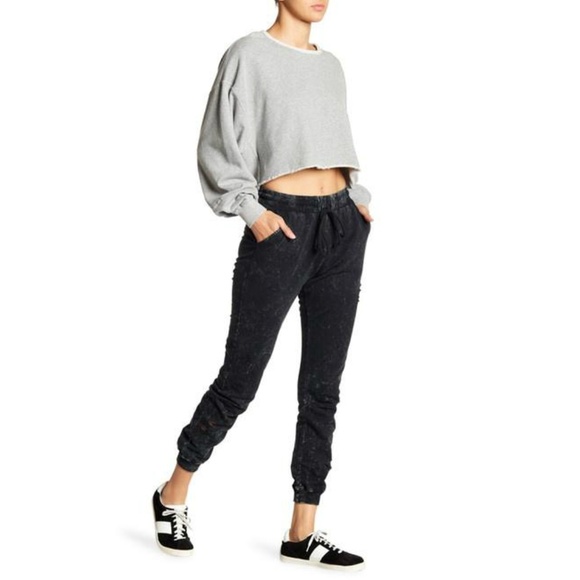 Palm Beach Boutique Pants - Charcoal Grunge Drawstring Sweatpants